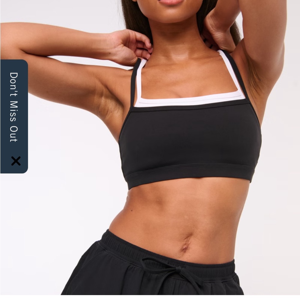 Abercrombie & Fitch YPB studio flex double layer bra black size small